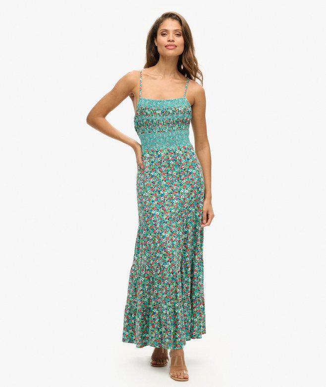 superdry Smocked Cami Maxi Dress