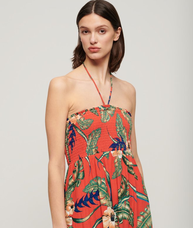 Superdry Smocked Midi Beach Dress