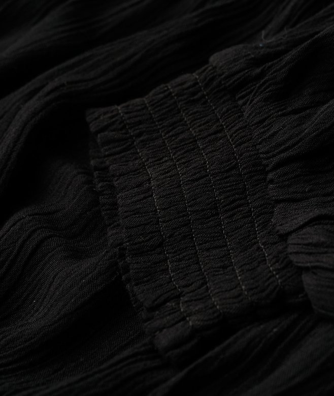 Superdry Smocked Short Sleeve Crop Top