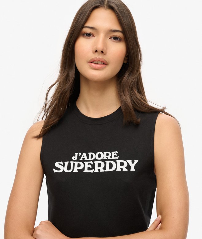 Superdry Sport Luxe Graphic Fitted Tank Top