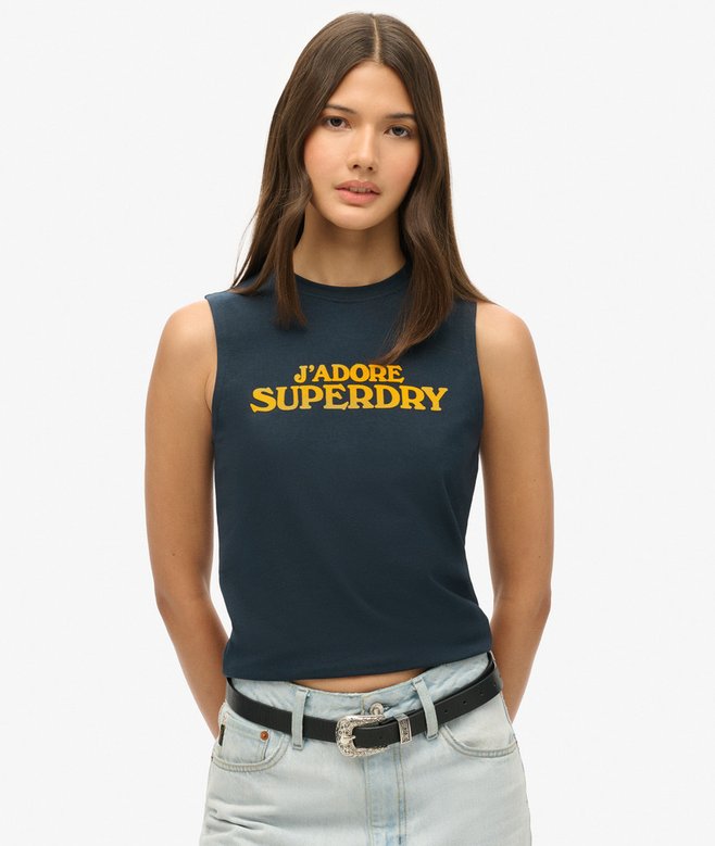 superdry Sport Luxe Graphic Fitted Tank Top