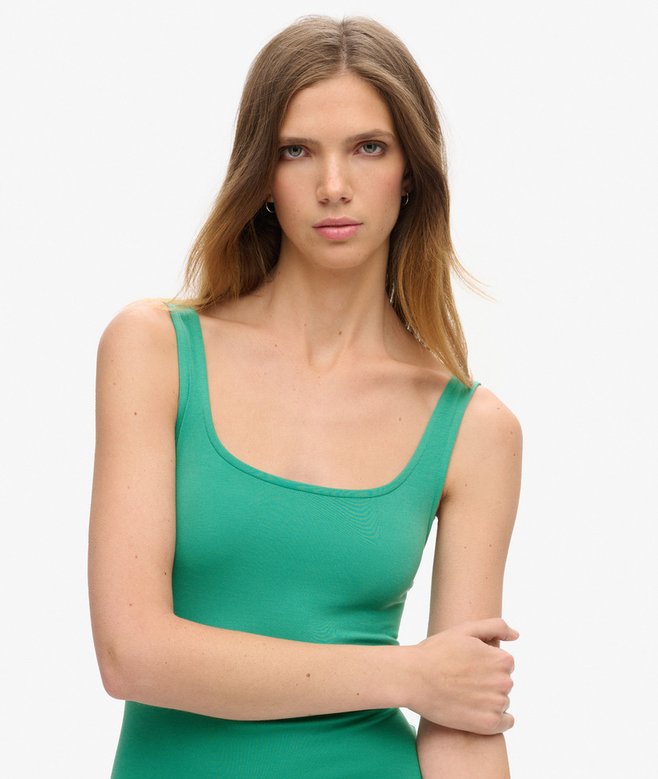 Superdry Square Neck Jersey Midi Dress