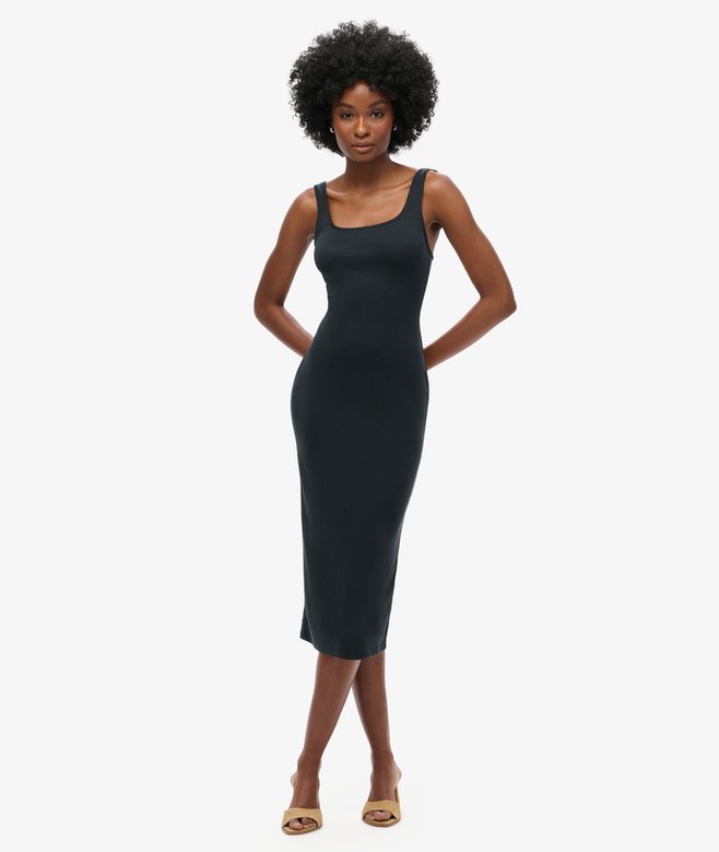 Superdry Square Neck Jersey Midi Dress