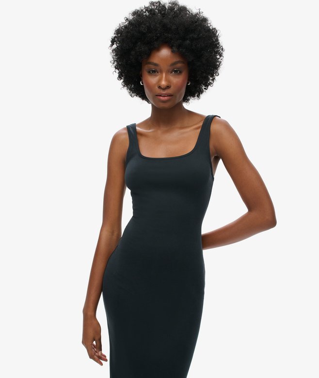 Superdry Square Neck Jersey Midi Dress