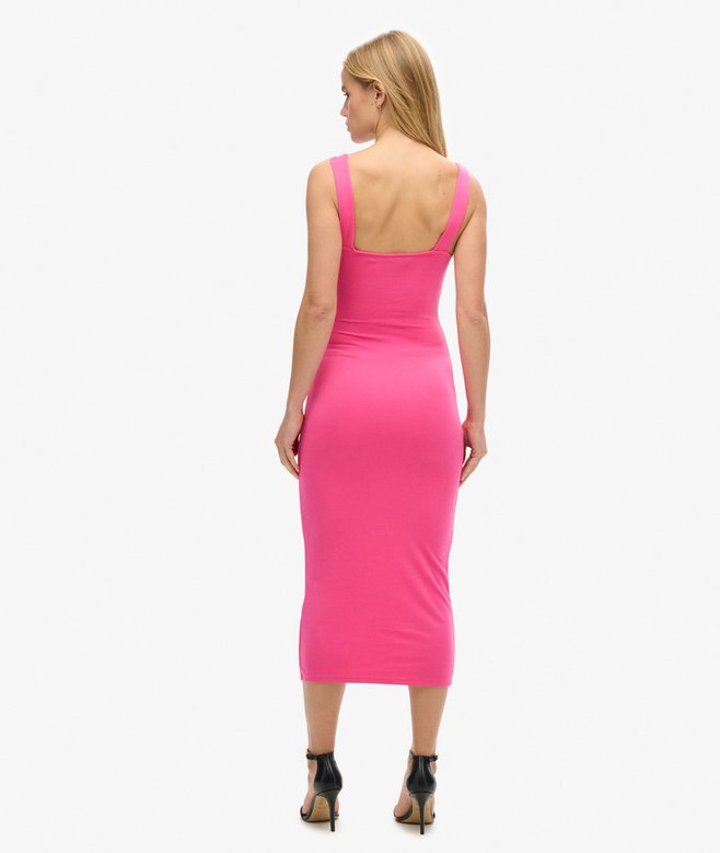 Superdry Square Neck Jersey Midi Dress