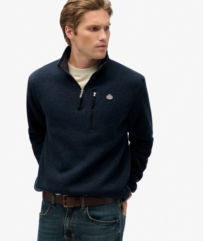 superdry Storm Fleece Half Zip Jumper