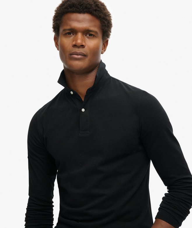 Superdry Studios Long Sleeve Jersey Polo Shirt