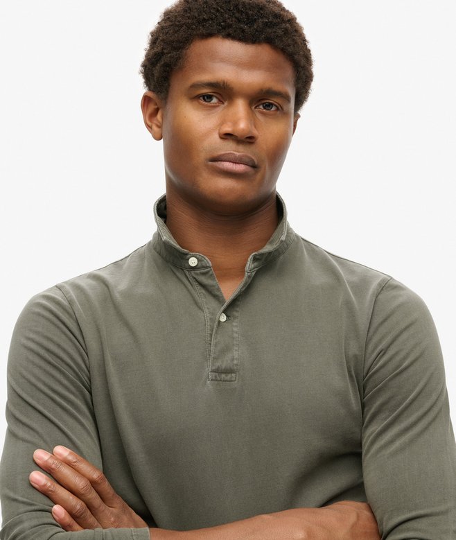 Superdry Studios Long Sleeve Jersey Polo Shirt