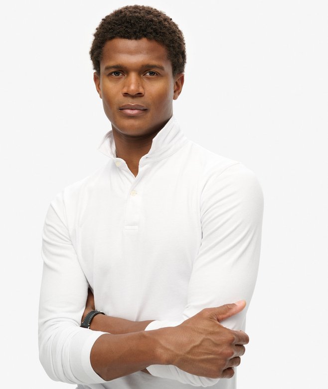 Superdry Studios Long Sleeve Jersey Polo Shirt