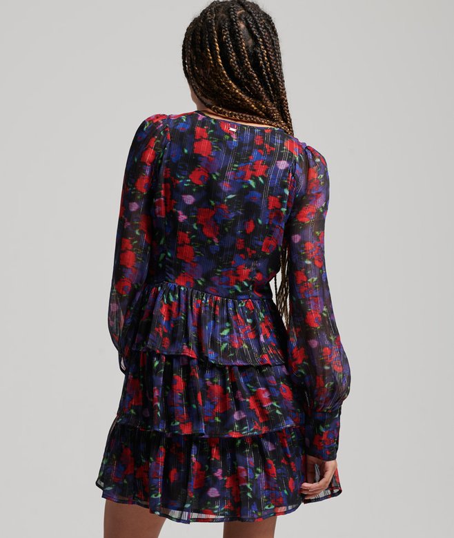 Superdry Studios Long Sleeve Ruffle Dress