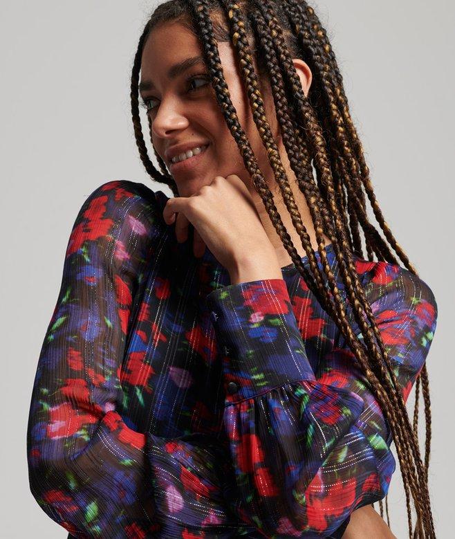 Superdry Studios Long Sleeve Ruffle Dress