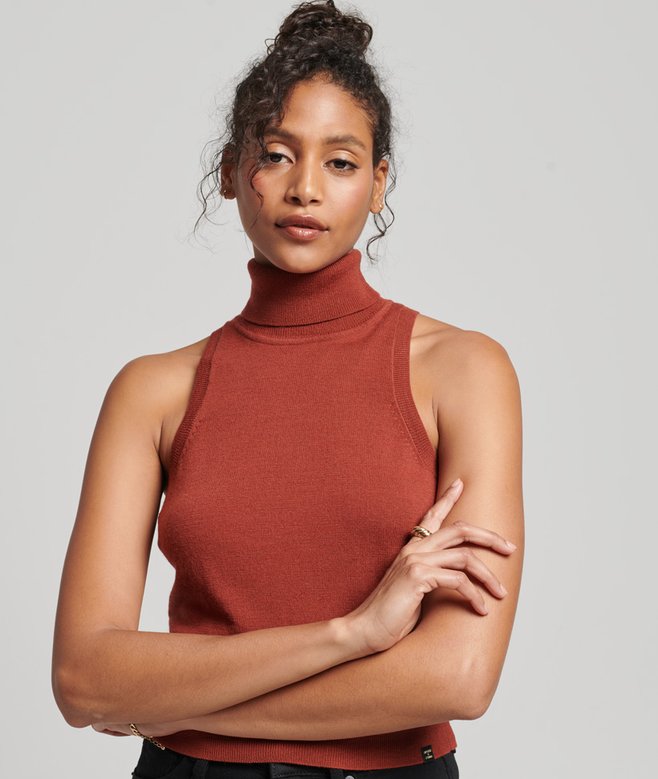 Superdry Studios Merino Roll Neck Vest