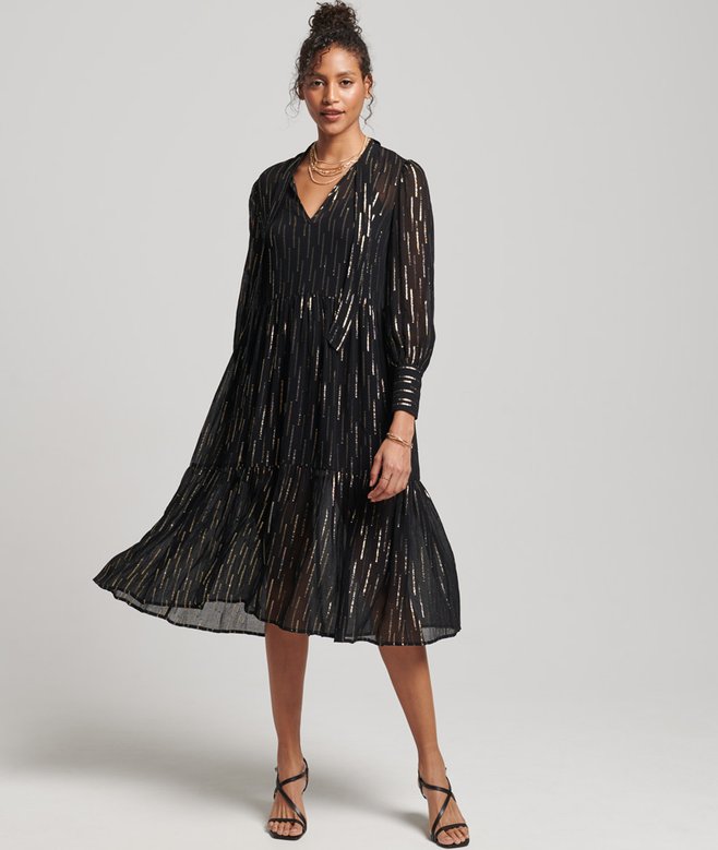 superdry Studios Tiered Midi Dress