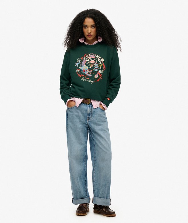 Superdry Suika Embroidered Loose Crew Sweatshirt