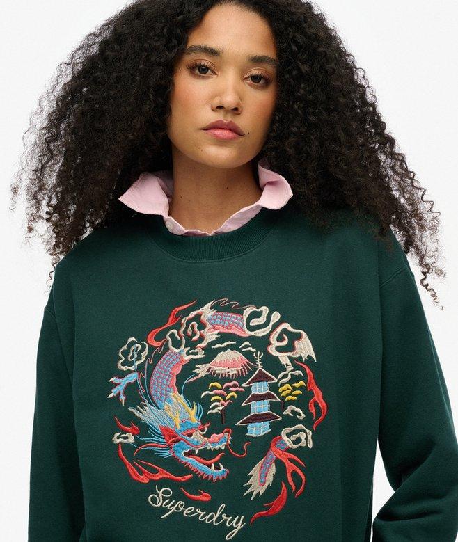 Superdry Suika Embroidered Loose Crew Sweatshirt