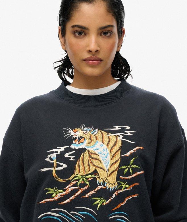 Superdry Suika Embroidered Loose Crew Sweatshirt