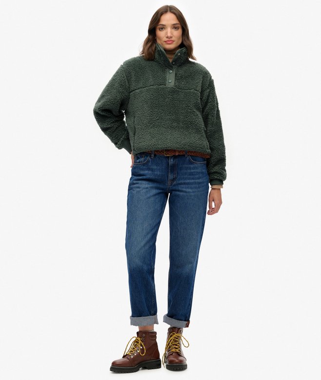 Superdry Super Soft Popper Neck Teddy Fleece