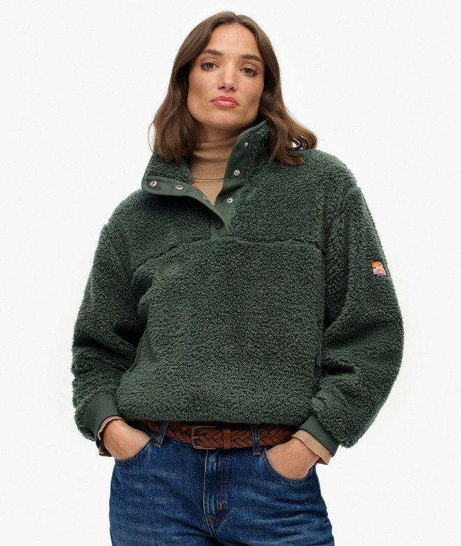superdry Super Soft Popper Neck Teddy Fleece