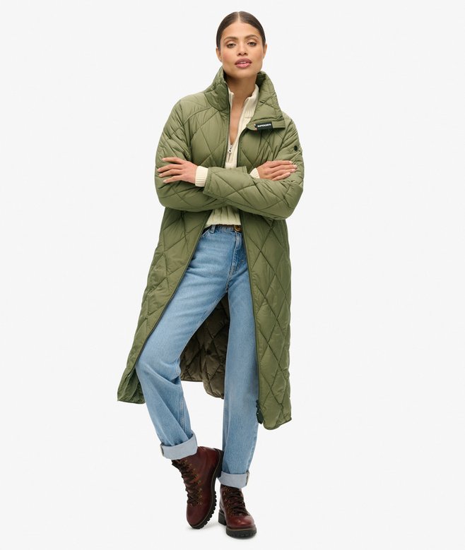superdry Superlong Quilted Liner Coat