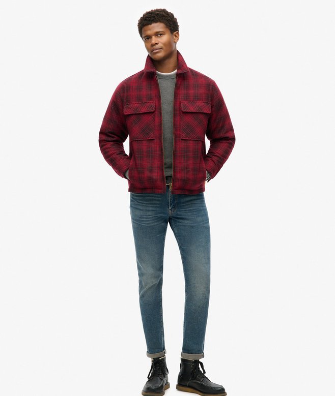 Superdry Surplus Wool Check Zip Through Overshirt