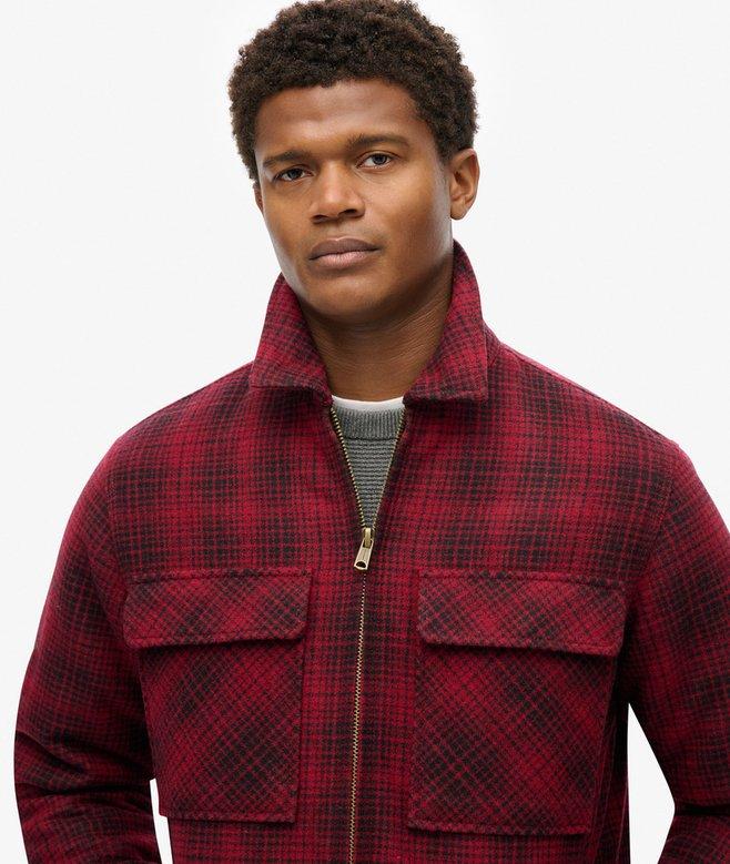 Superdry Surplus Wool Check Zip Through Overshirt
