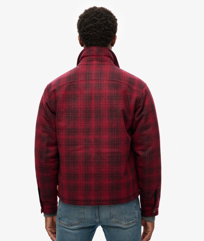 Superdry Surplus Wool Check Zip Through Overshirt