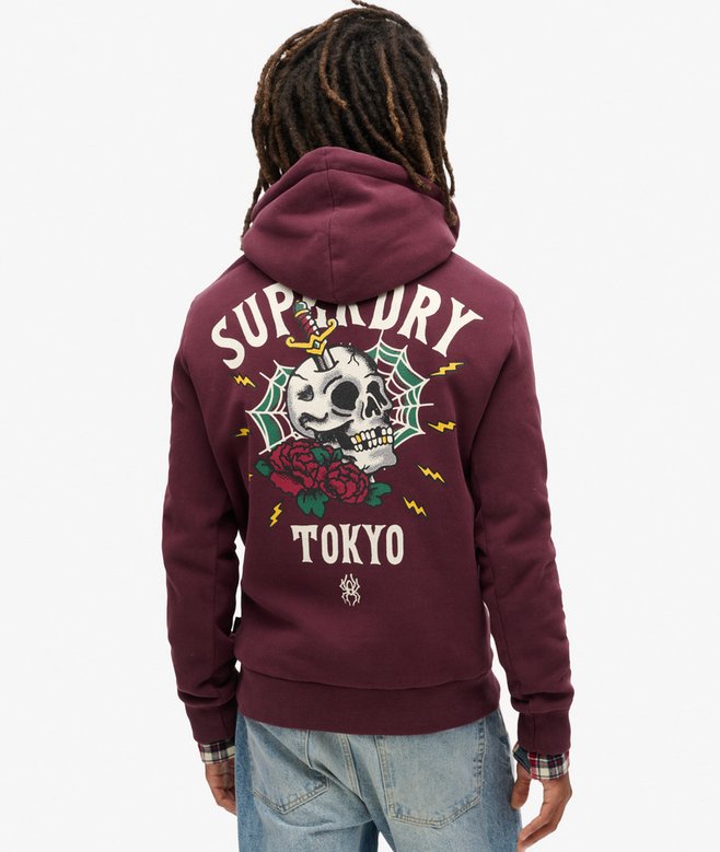 Superdry Tattoo Back Graphic Loose Hoodie