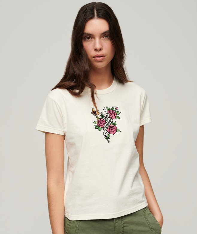 Superdry Tattoo Embroidered Fitted T-Shirt