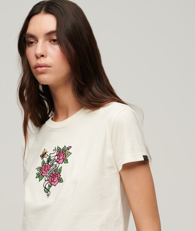 superdry Tattoo Embroidered Fitted T-Shirt