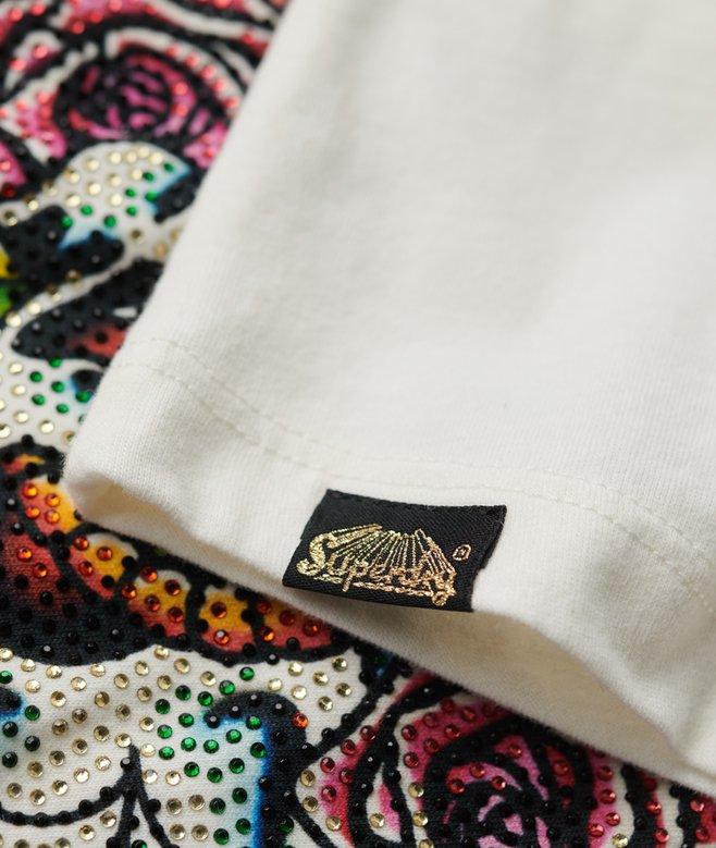 Superdry Tattoo Rhinestone Fitted T-Shirt