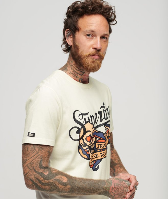 Superdry Tattoo Script Front Print T-Shirt