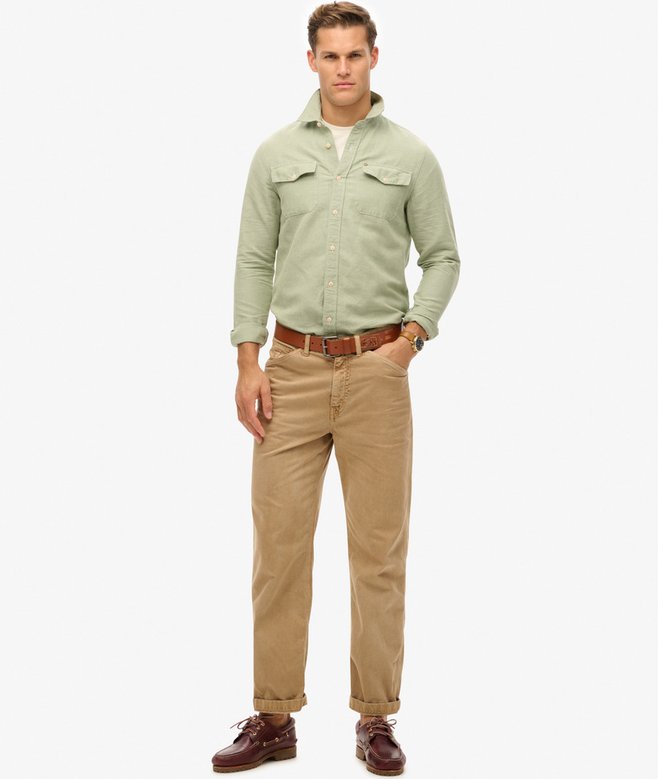 Superdry The Merchant Store- Linen Blend Work Shirt