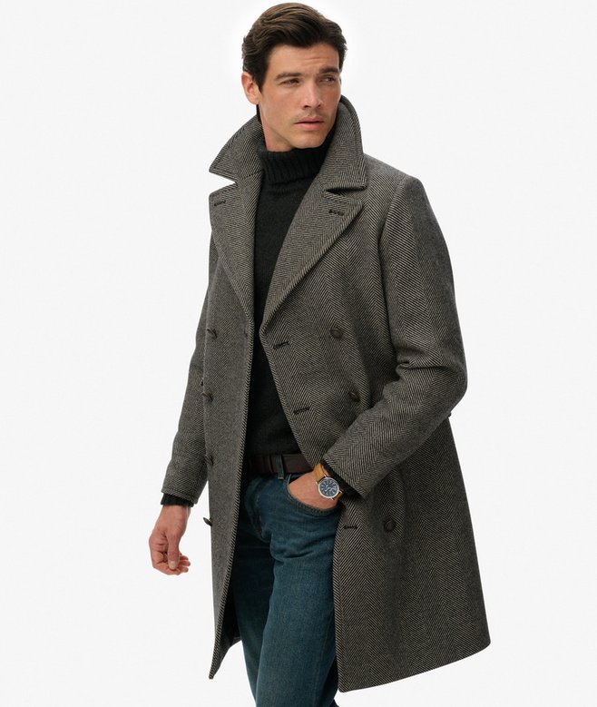 superdry The Merchant Store - Wool Blend Long Coat