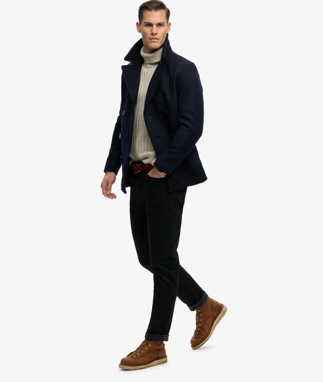 Superdry The Merchant Store - Wool Blend Pea Coat