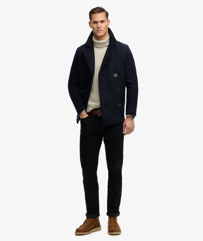 Superdry The Merchant Store - Wool Blend Pea Coat