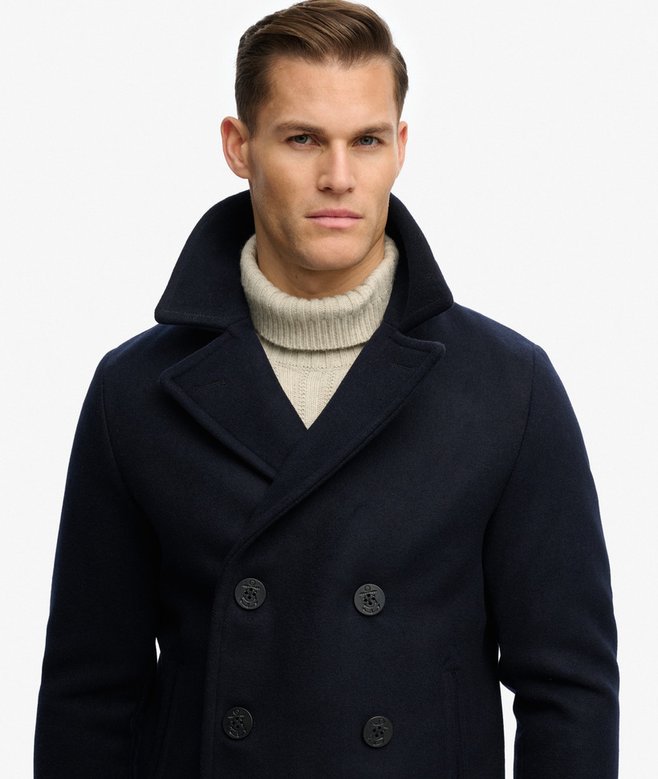 Superdry The Merchant Store - Wool Blend Pea Coat
