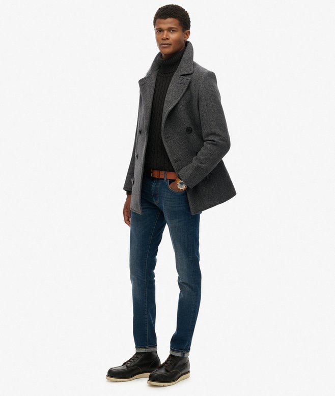 Superdry The Merchant Store - Wool Blend Pea Coat