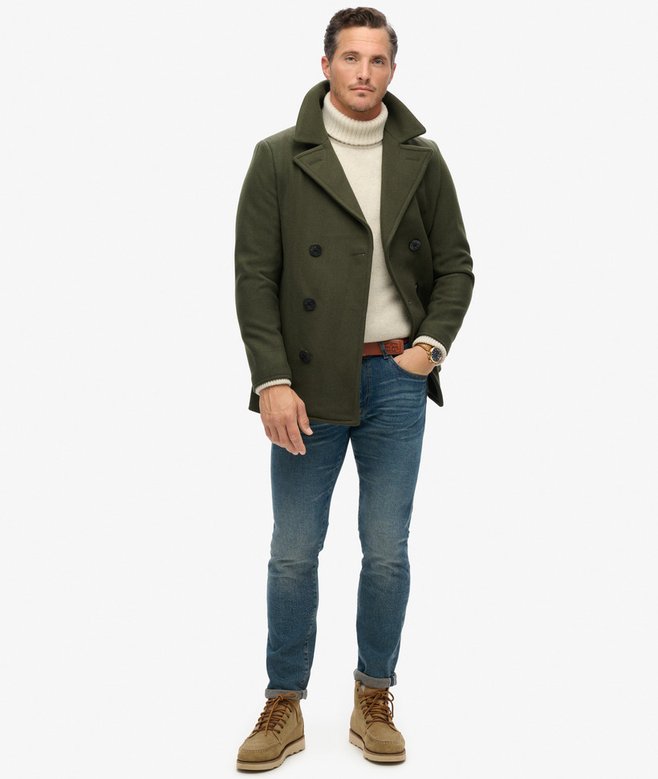 Superdry The Merchant Store - Wool Blend Pea Coat