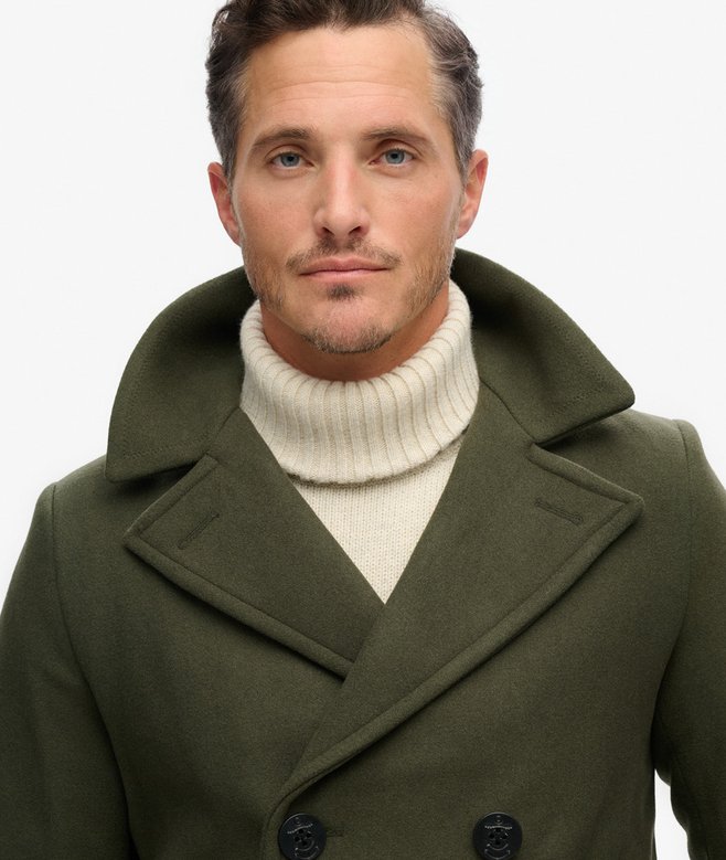 Superdry The Merchant Store - Wool Blend Pea Coat