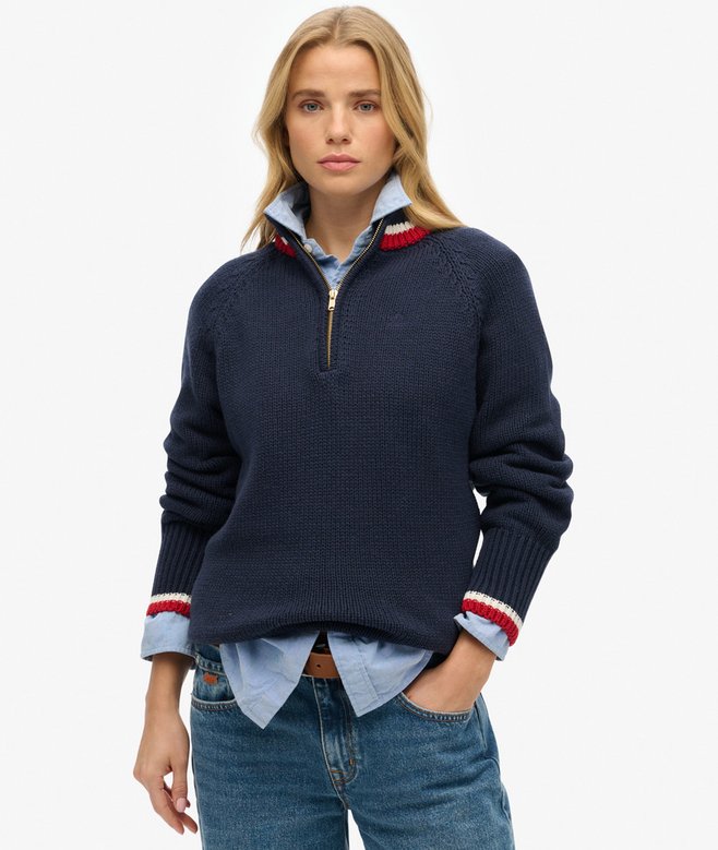 superdry Tipped Half Zip Jumper