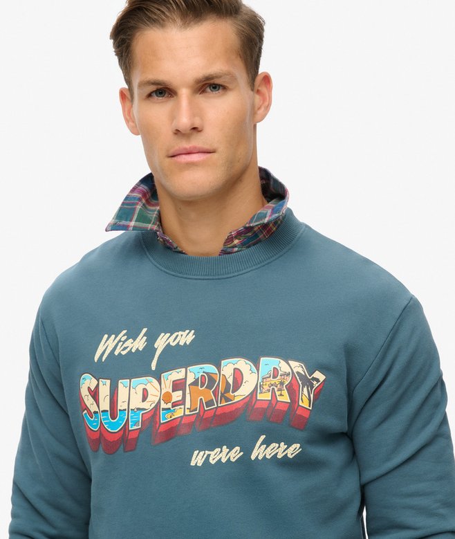 Superdry Travel Postcard Graphic Crew Sweatshirt
