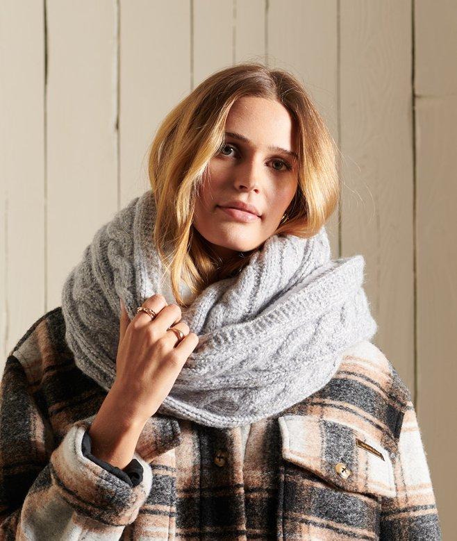 superdry Tweed Cable Snood