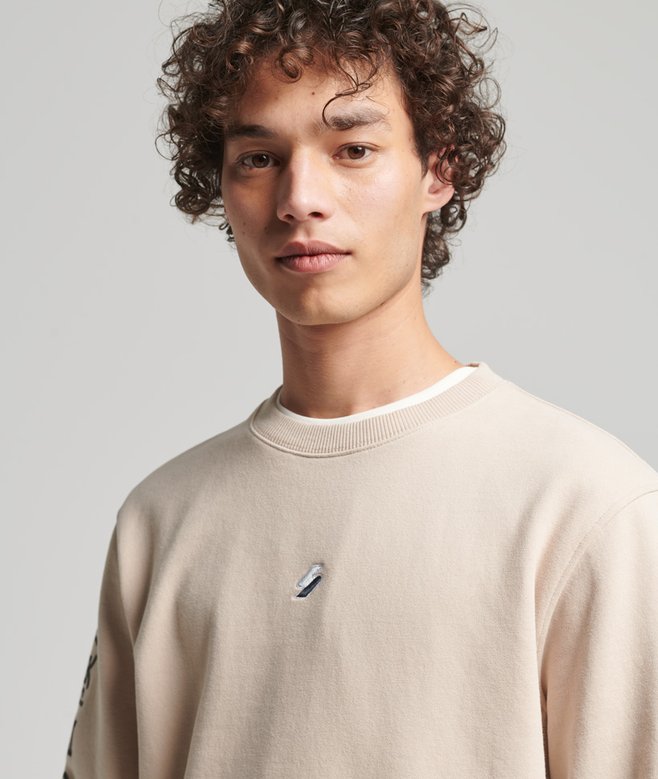 superdry Unisex Code Linear Loose Crew Sweatshirt