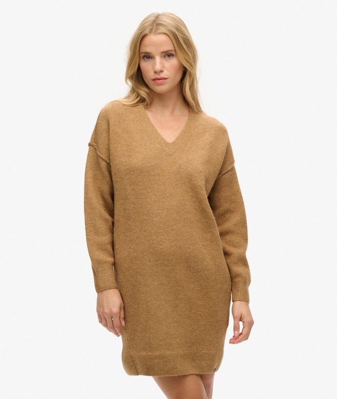 superdry V Neck Knit Jumper Dress