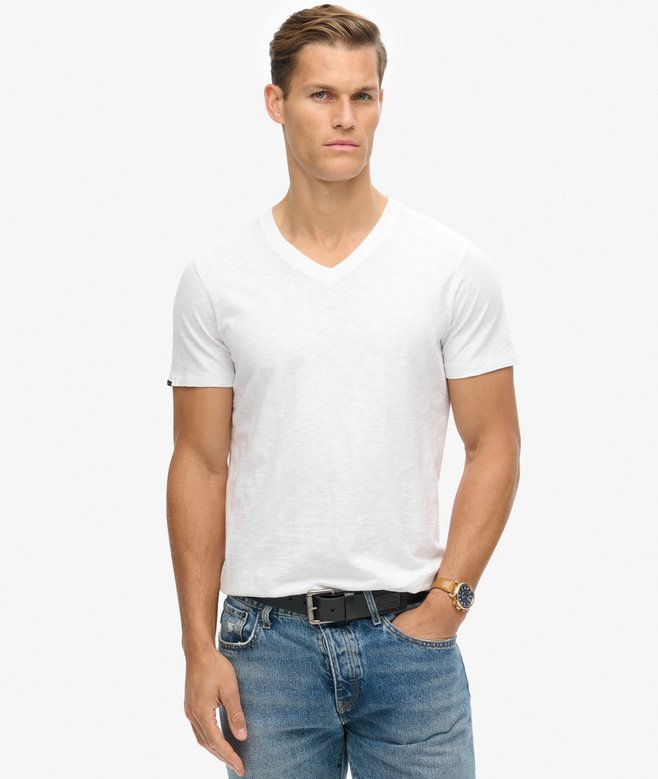 superdry V-Neck Slub Short Sleeve T-Shirt