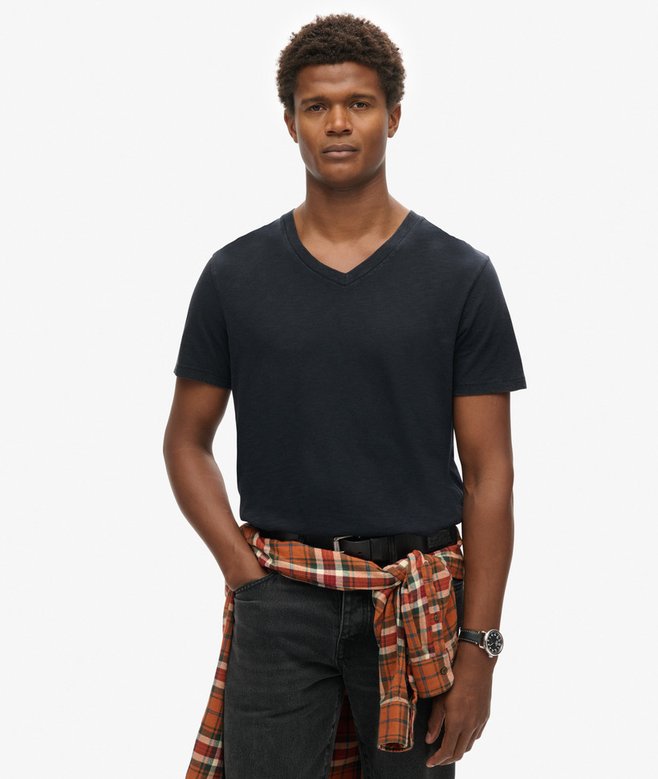 superdry V-Neck Slub Short Sleeve T-Shirt