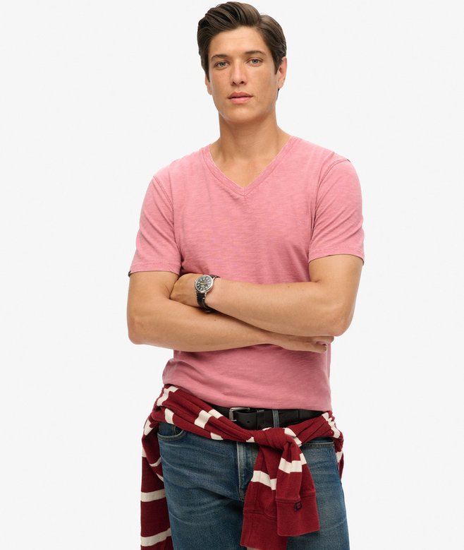 superdry V-Neck Slub Short Sleeve T-Shirt