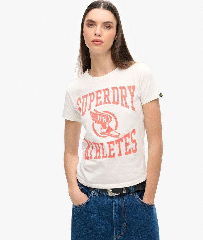 superdry Varsity Flocked Fitted T-Shirt
