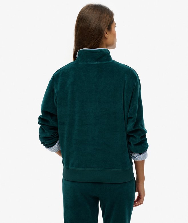 Superdry Velour Half Zip Sweatshirt