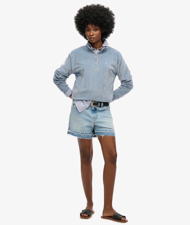 Superdry Velour Half Zip Sweatshirt